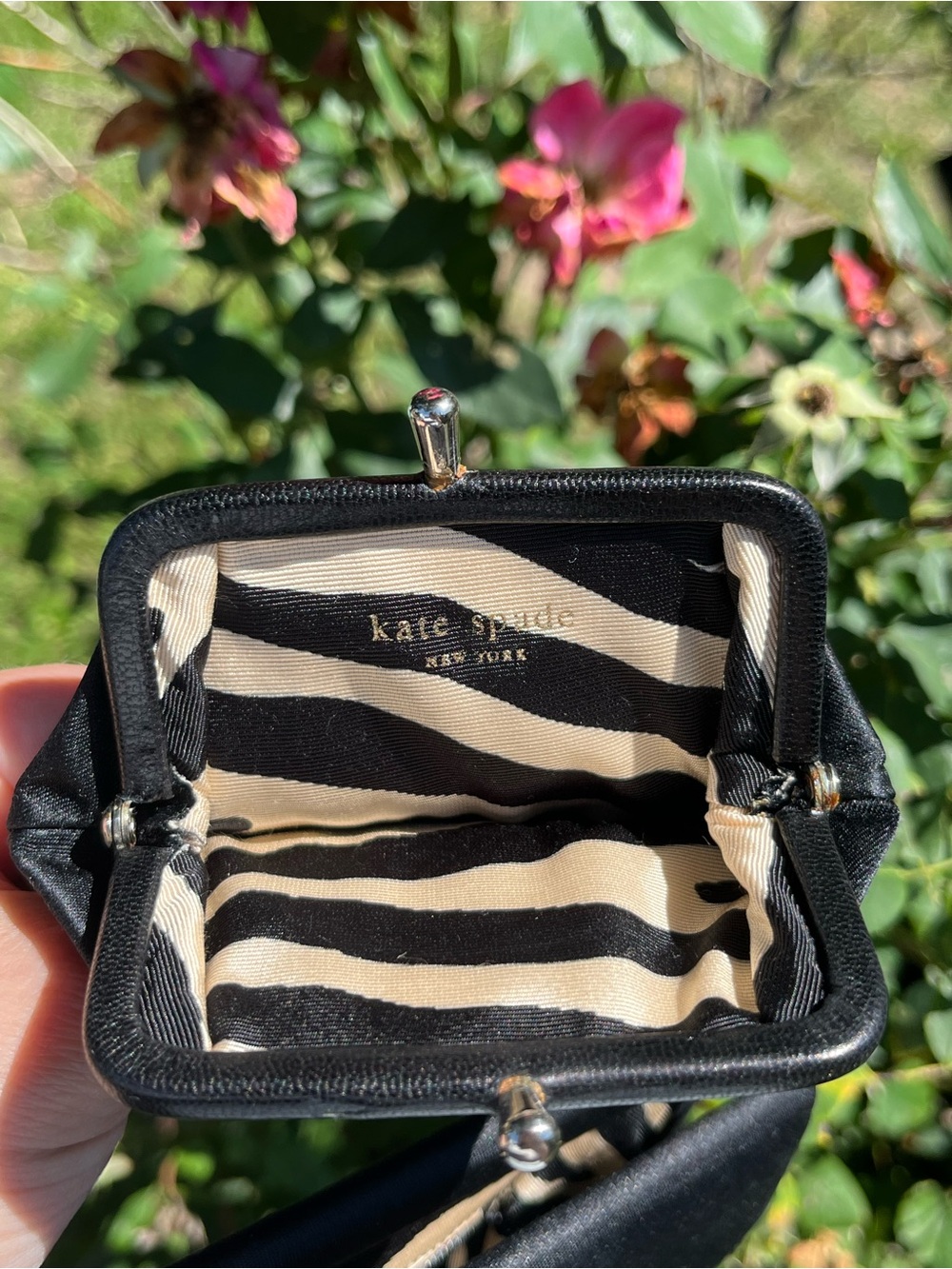 Vintage Y2K Kate Spade Satin Evening Clutch matching Kisslock Coin Purse Italy - Picture 10 of 16